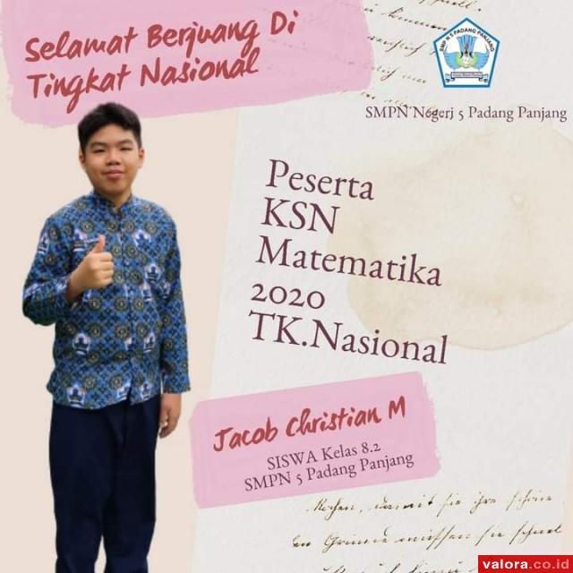 Siswa SMPN 5 Padangpanjang Ikuti KSN Matematika Tingkat Nasional