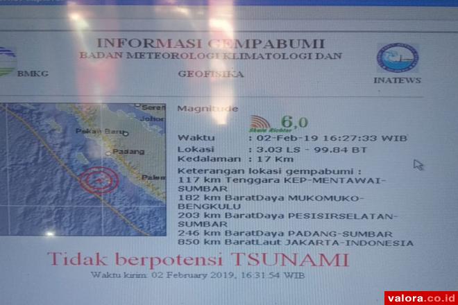 105 Gempa Susulan Terjadi di Megathrust Mentawai, BMKG: Langsung Evakuasi Jika Terasa Lama