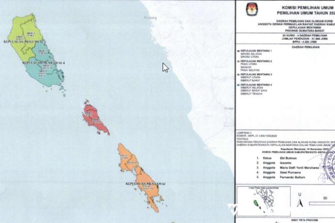 Pemilu 2024, KPU RI Sahkan Mentawai jadi 4 Dapil