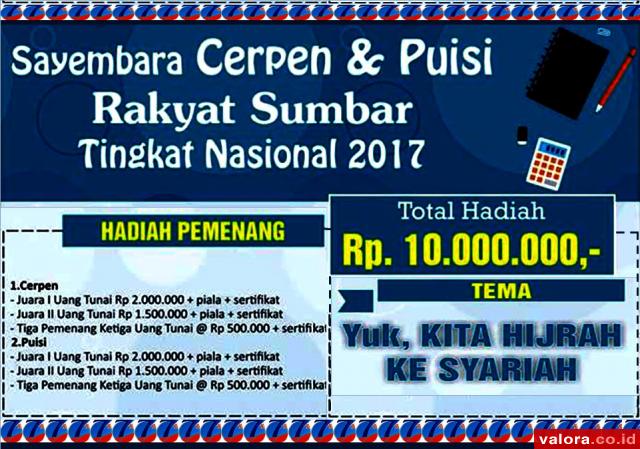 total Hadiah Rp10 Juta: Ada Sayembara Cerpen dan Puisi Tingkat Nasional