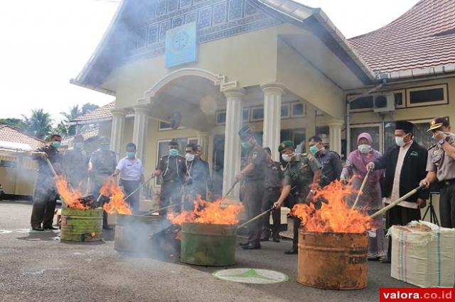 Barbuk 38 Kasus Narkoba Dimusnahkan