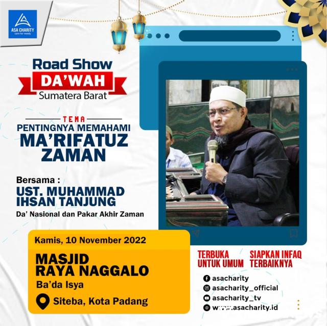 Ustaz Ihsan Tanjung Gelar Road Show Dakwah di Padang, Ini Lokasi dan Waktu Pelaksanaan