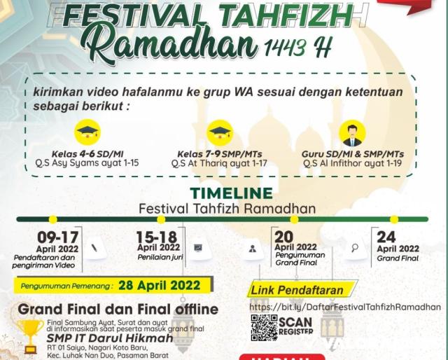 DHIBS Gelar Festival Tahfizh Ramadhan, Ini Link Pendaftarannya