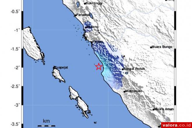 Gempabumi 4,6 SR di Pesisir Selatan Akibat Aktifitas Subduksi