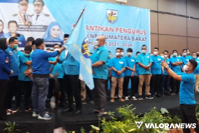 Haris Pratama Lantik Angga Azkardha jadi Ketua KNPI Sumatera Barat Periode 2021-2024