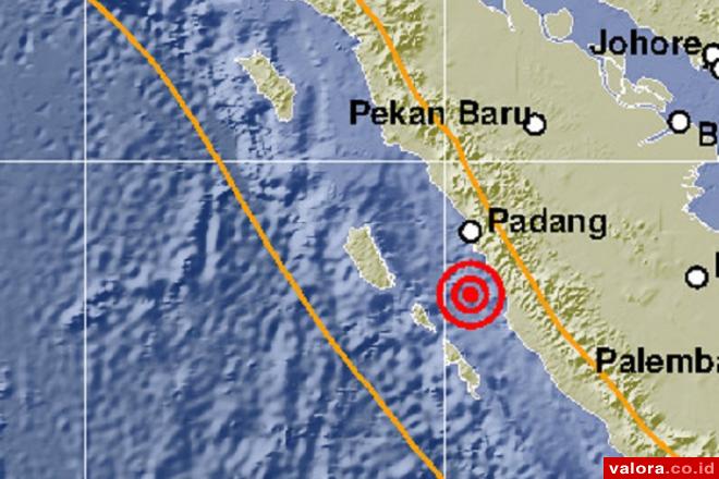 Gempabumi Tektonik 4,8 SR Mengguncang Wilayah Padang