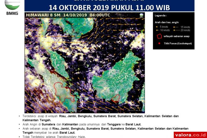 Kabut Asap Kembali Terpantau Masuk Wilayah Sumbar, Jarak Pandang Menurun