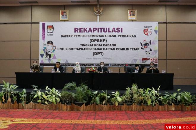 KPU Padang Tetapkan DPT Pilgub 2020, Koto Tangah Lokasi Pemilih Terbanyak