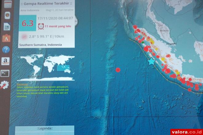 Pagi Ini Ada Gempabumi Tektonik 6,3 SR di Kepulauan Mentawai, Ini Penjelasan BMKG