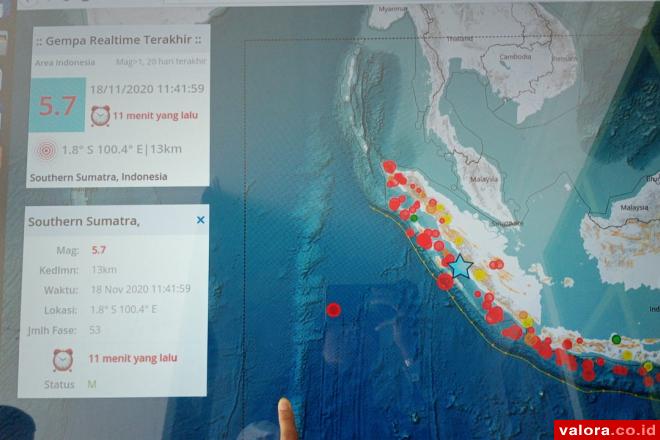 Gempabumi Tektonik 5,3 Goncang Pesisir Selatan, Tidak Berpotensi Tsunami