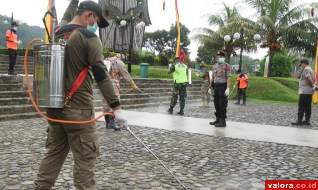 Objek Vital dan Wisata di Tanahdatar Disemprot Disinfektan