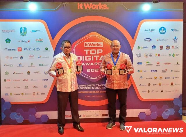Wako dan Dirut Perumda PDAM Padang Raih Top Digital Awards 2021