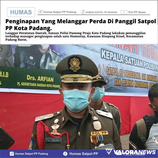 Satpol PP Padang Panggil Manager Homestay di Simpang Kinol, Ini Penyebabnya