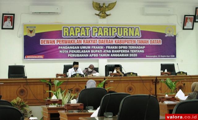 Ranperda Perubahan APBD Tanahdatar 2020: Fraksi di DPRD Tanahdatar Sorot Penurunan PAD,...