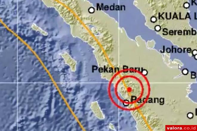 Gempa Dalam Berkekuatan 5.0 SR Berpusat di Barat Lubukbasung