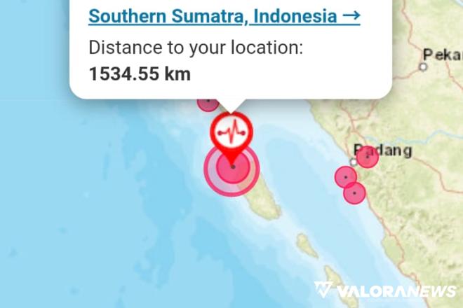 Segmen Megathrust Mentawai-Siberut Dihoyak Lindu 5,8 SR