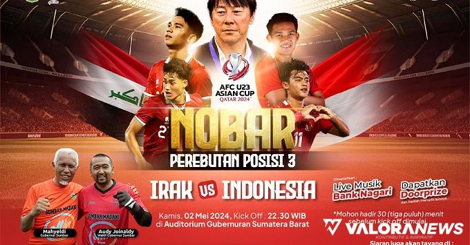 5 Videotrone Pemprov Siarkan Live Indonesia vs Irak, Lokasinya di Padang, Sawahlunto dan...