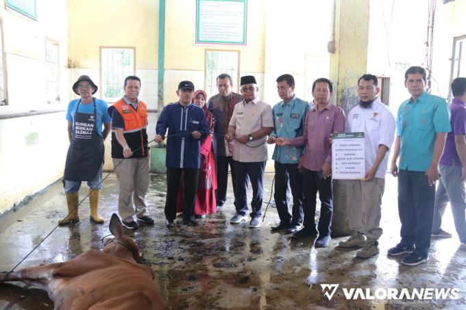 Baznas Agam Potong 4 Sapi Kurban, Dagingnya Dibagikan untuk Warga di 8 Lokasi