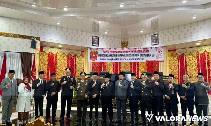 Bupati, Anggota DPRD dan Forkopimda Agam Dengarkan Pidato Kenegaraan Presiden