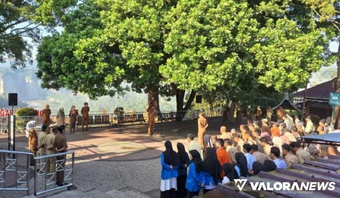 Dinas Pariwisata Bukittinggi Rumuskan Inovasi Baru, Gelar Apel Gabungan di Taman Ngarai...