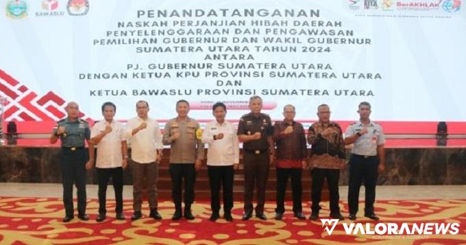 Gubernur Sumut Tandatangani NPHD Pilkada 2024 dengan KPU dan Bawaslu, Ini Nominalnya