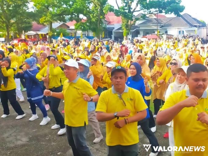 HUT GOLKAR ke 60: DPD Pessel Gelar Senam Ceria Bertabur Hadiah