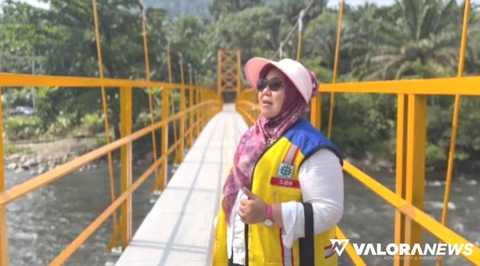 JEMBATAN GANTUNG Lubuk Betung Sudah Bisa Dilewati Kendaraan