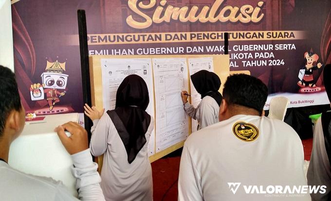 KPU Bukittinggi Gelar Simulasi Pemungutan dan Penghitungan Suara Pemilihan Serentak 2024