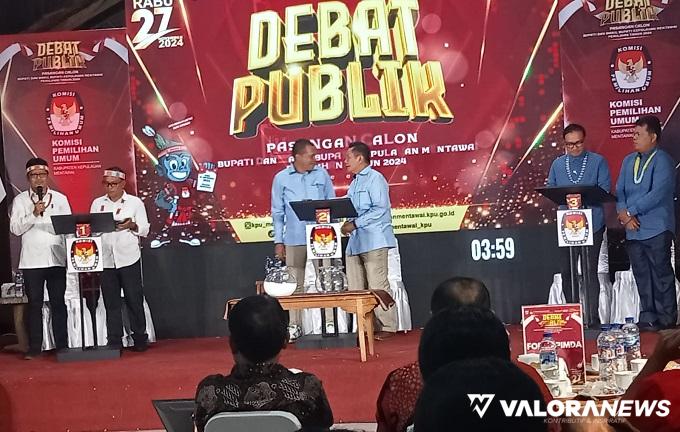 KPU Mentawai Gelar Debat Publik di Hotel Bujay, Tiga Paslon Hadir Lengkap