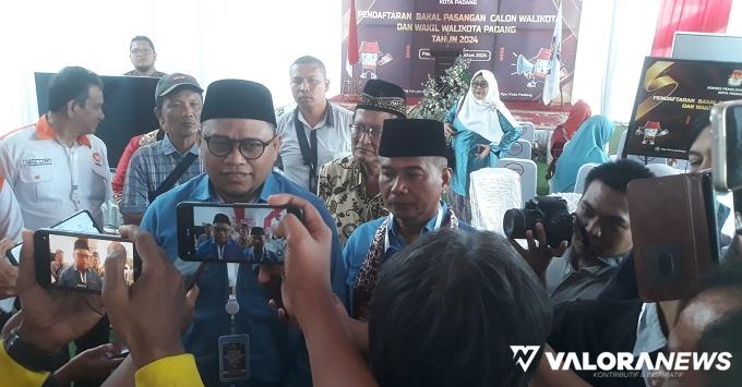 M Iqbal-Amasrul jadi Paslon Pertama Mendaftar ke KPU Padang, Ngaku Tak Gentar dengan...