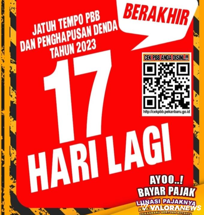 Program Penghapusan Denda Pajak Pekanbaru Berakhir 17 Hari Lagi