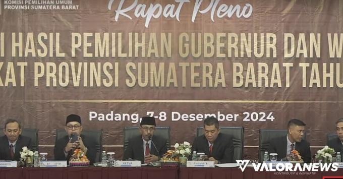 Rapat Pleno Rekapitulasi Perolehan Suara Pilgub Sumbar 2024 Tanpa Kehadiran Saksi...