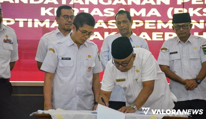 Sekda Agam Tandatangani Perjanjian Kerjasama Pemungutan Opsen Pajak dengan Pemprov Sumbar