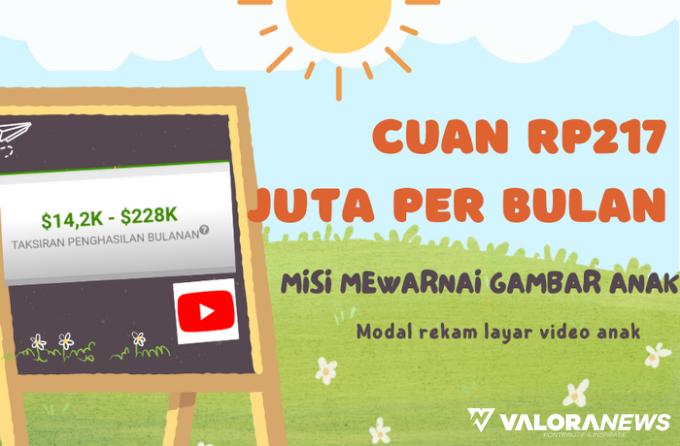 Tips Cuan Rp217 Juta, Misi Mewarnai Gambar Anak dengan Modal Rekam Layar