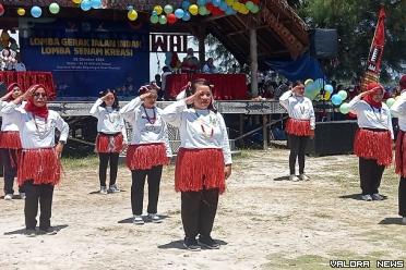 Peserta senam kreasi dari Dinas Perikanan Kabupaten...