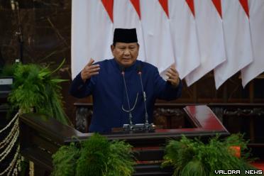 Presiden ke-8 RI, Prabowo Subianto menyampaikan pidato...