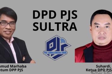 Ketum DPP PJS, Mahmud Marhaba bersama Ketua DPD PJS Sultra,...