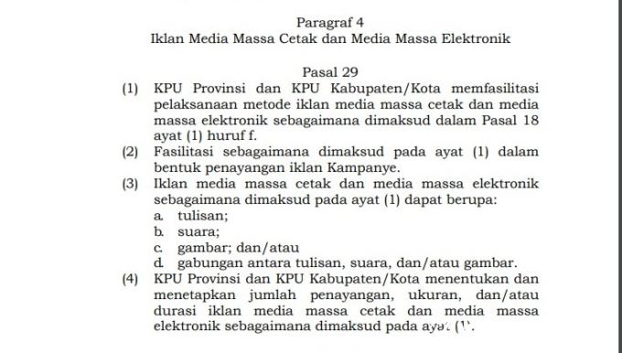 Peraturan KPU No 13 Tahun 2024 tentang Kampanye Pilkada Serentak 2024.